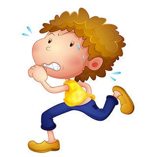 Animated teenager running