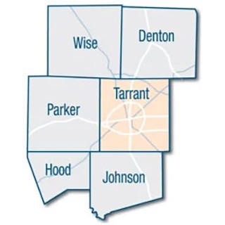 graphic showing 6 north Texas Counties