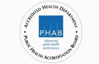 PHAB logo, Accredited Health Department, Public Health Accreditation Board, Advancing Public Health Performance